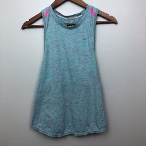 Blue and Pink Nike Tank Top